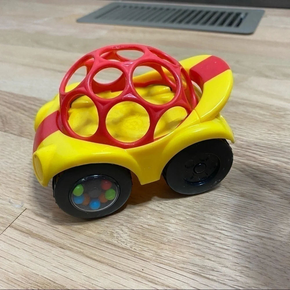 Oball Car Toy Yellow Red Noise Shaker Kids